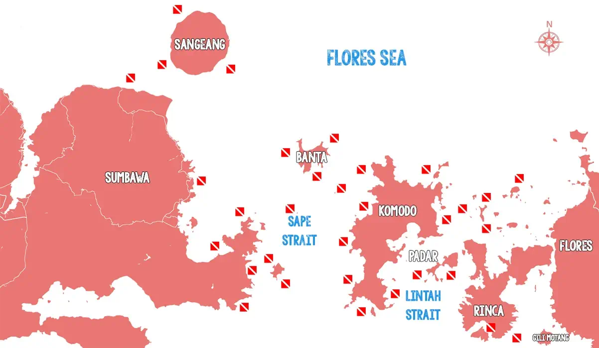 map diving dive sites komodo liveaboard