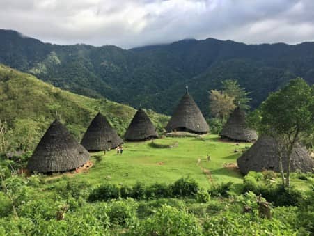 Traditional Wae Rebo Village Mbaru Niang houses Flores