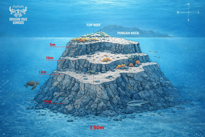 Coral garden at Pengah Kecil Komodo